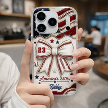 Load image into Gallery viewer, Personalized Clear Phone Case Custom Name 4th of July Gift
