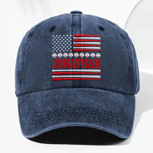 Load image into Gallery viewer, Personalized Washed Denim Cap Custom Name USA Flag Gift for Dad
