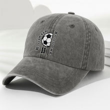 Load image into Gallery viewer, Personalized Washed Denim Cap Custom Name Soccer Gift
