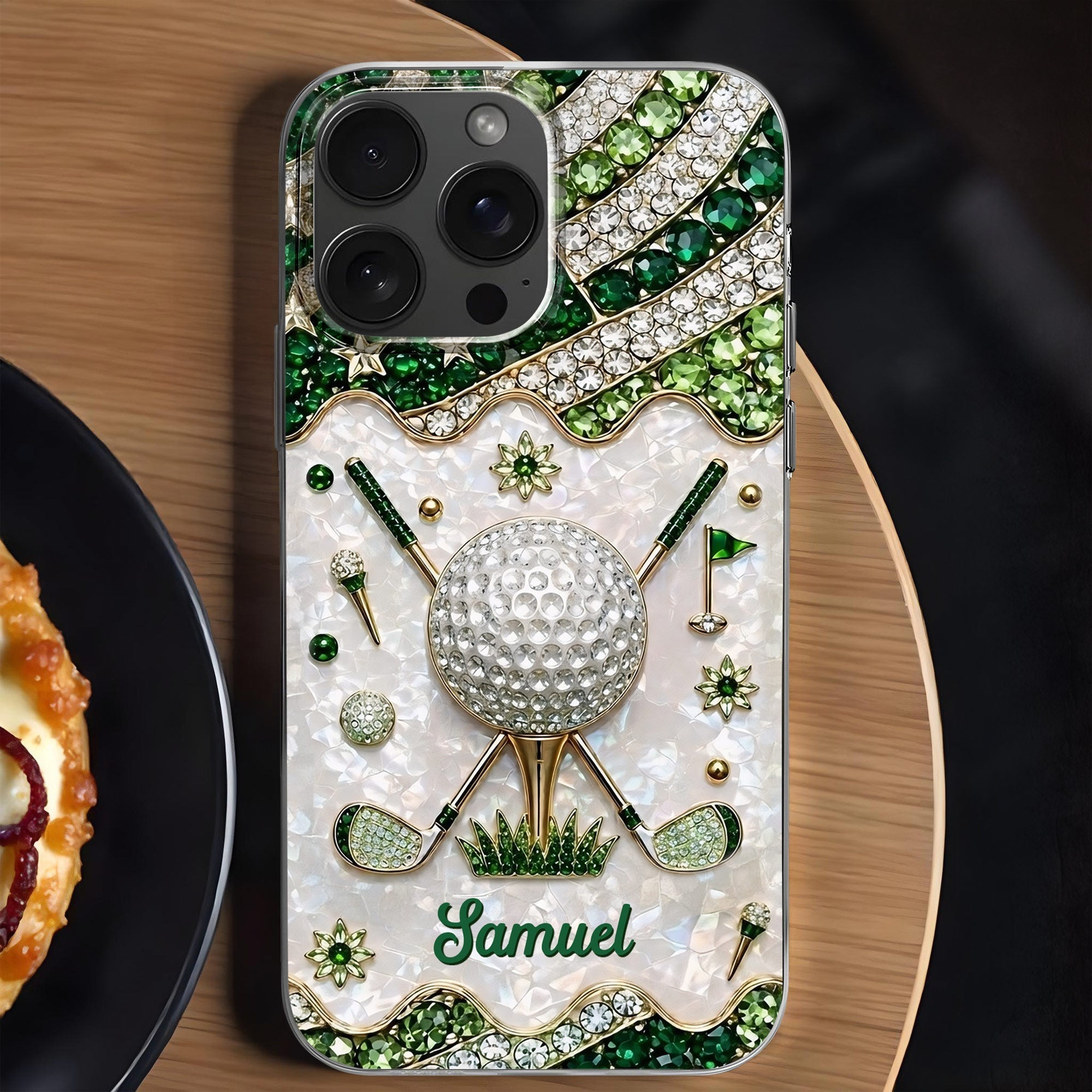 Personalized Clear Phone Case for Golf Lovers Custom Name Gift