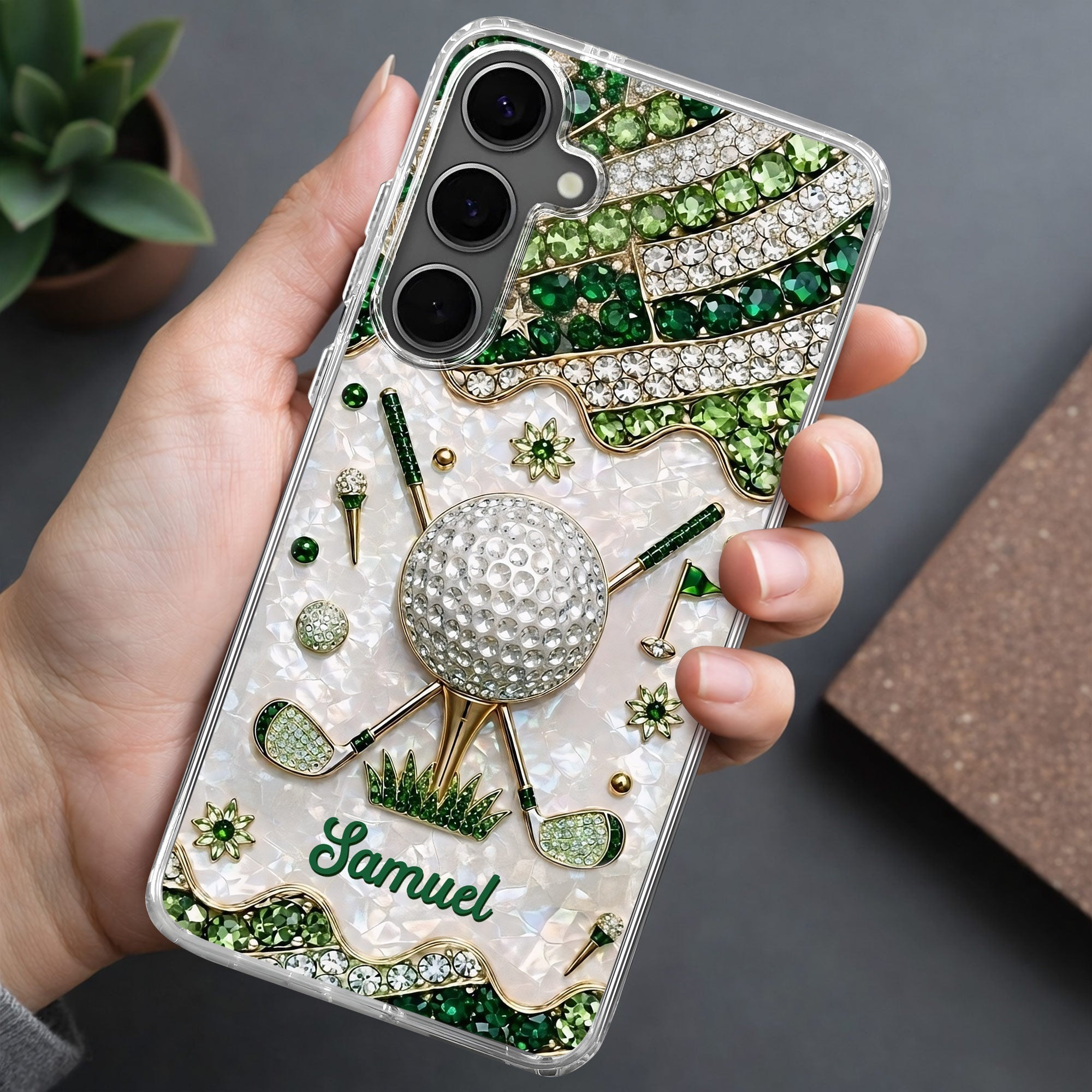 Personalized Clear Phone Case for Golf Lovers Custom Name Gift