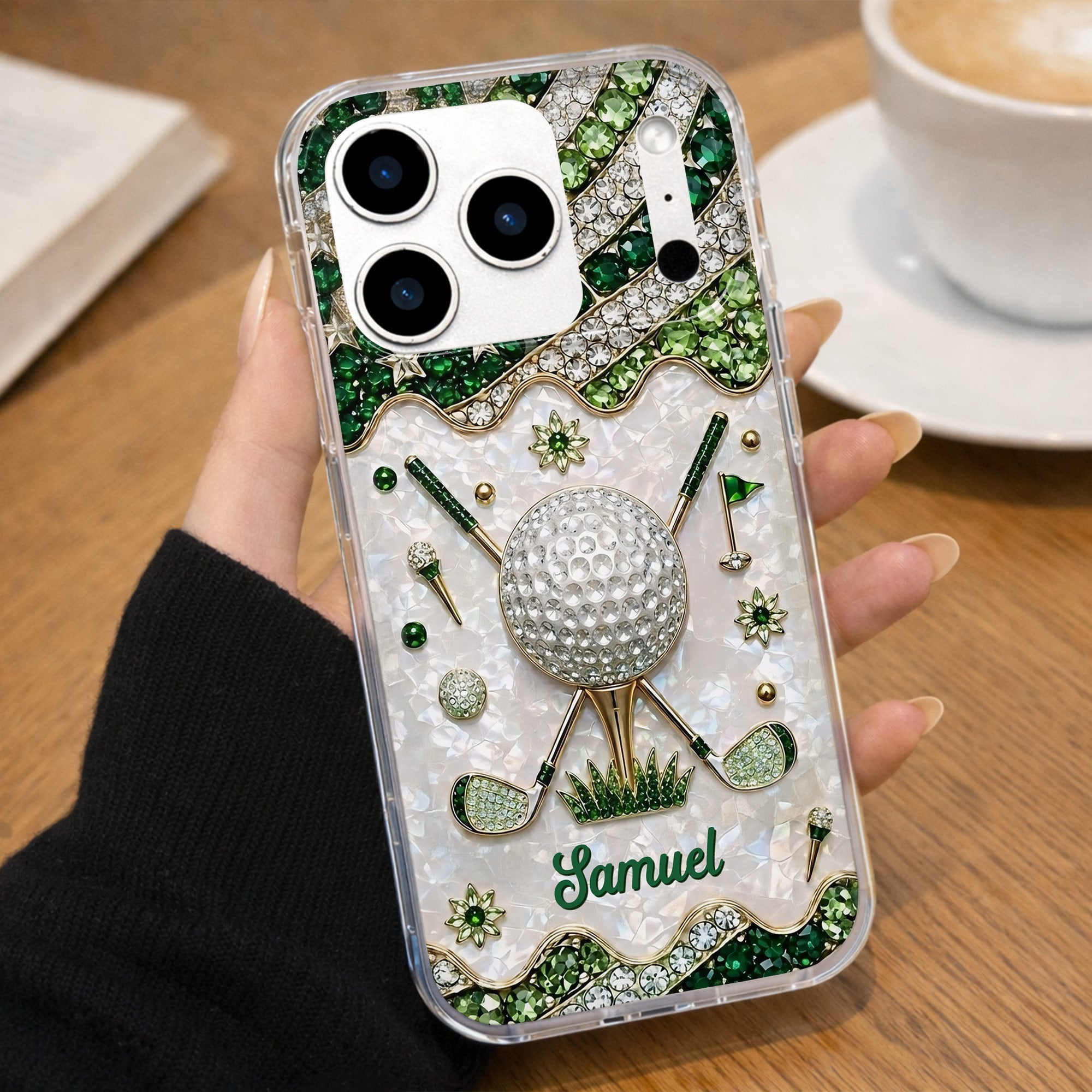 Personalized Clear Phone Case for Golf Lovers Custom Name Gift