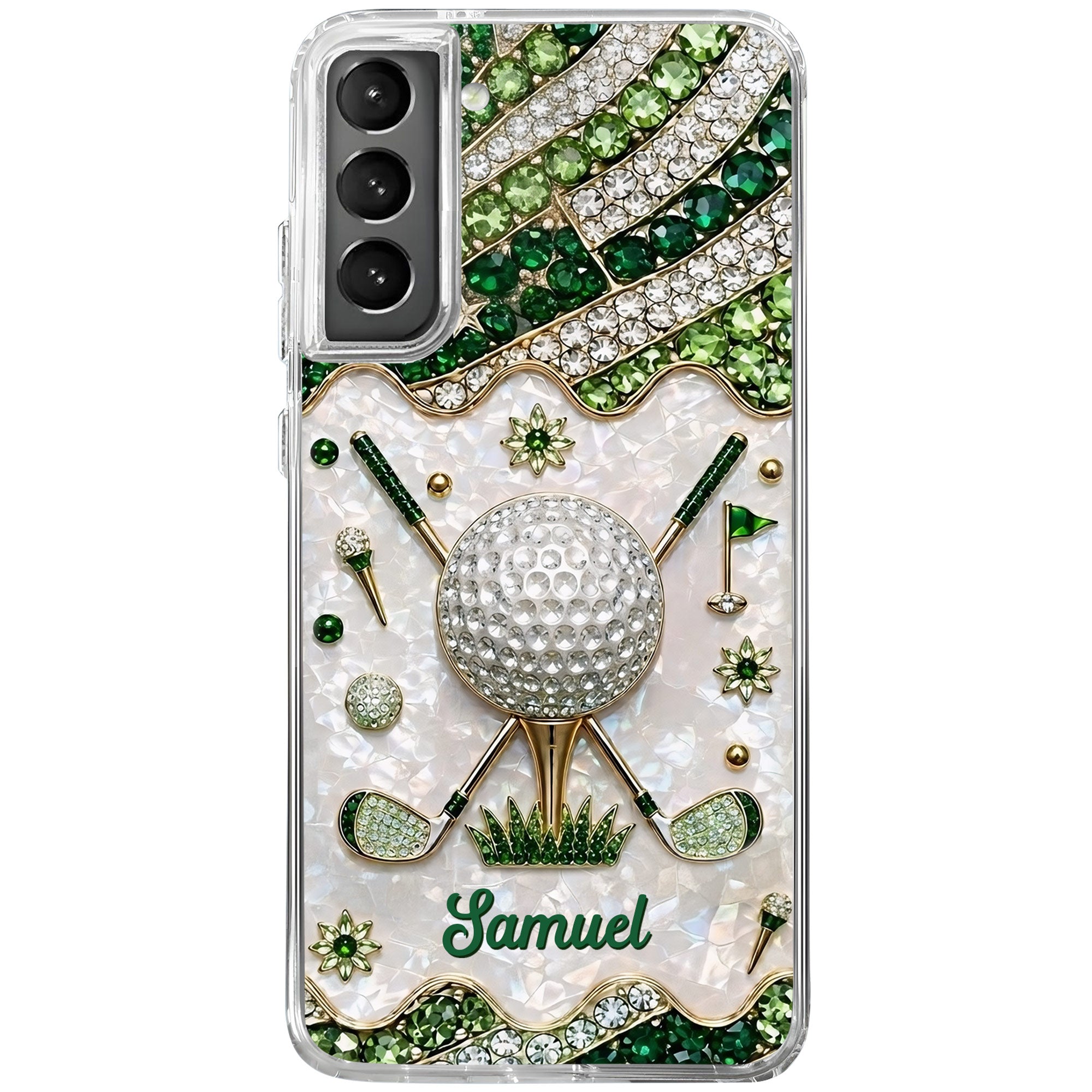 Personalized Clear Phone Case for Golf Lovers Custom Name Gift