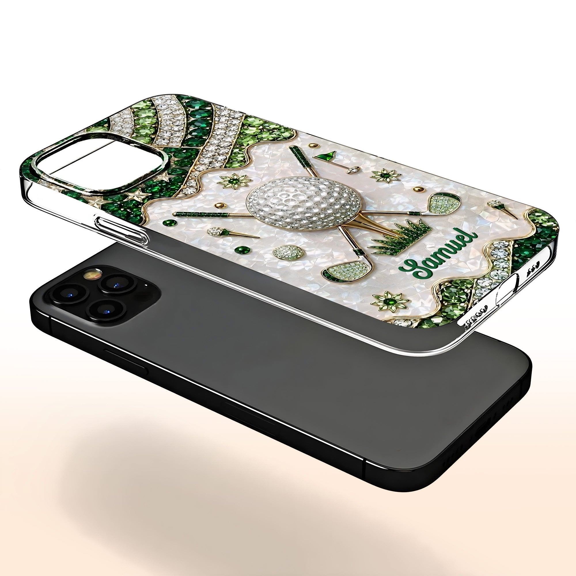 Personalized Clear Phone Case for Golf Lovers Custom Name Gift