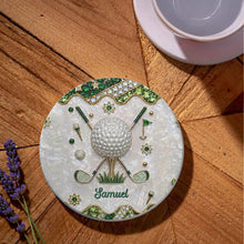 Load image into Gallery viewer, Personalized Golf Coaster Custom Name Ceramic Gift for Dad
