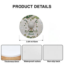 Load image into Gallery viewer, Personalized Golf Coaster Custom Name Ceramic Gift for Dad
