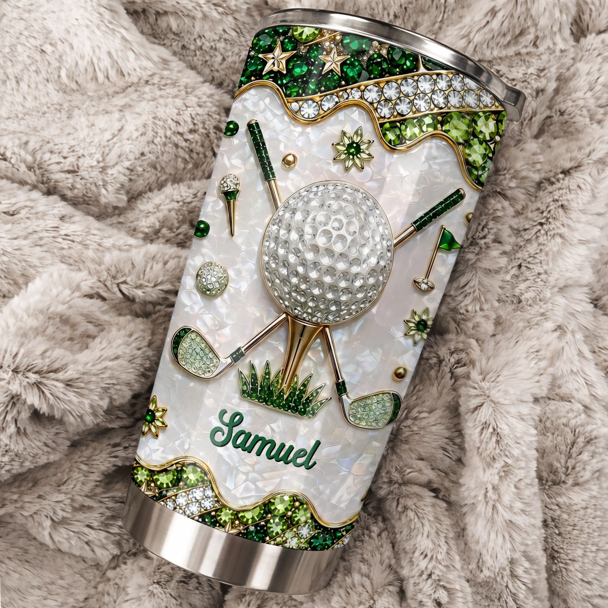 Personalized Stainless Steel Tumbler for Golf Lovers Custom Name 20oz Gift