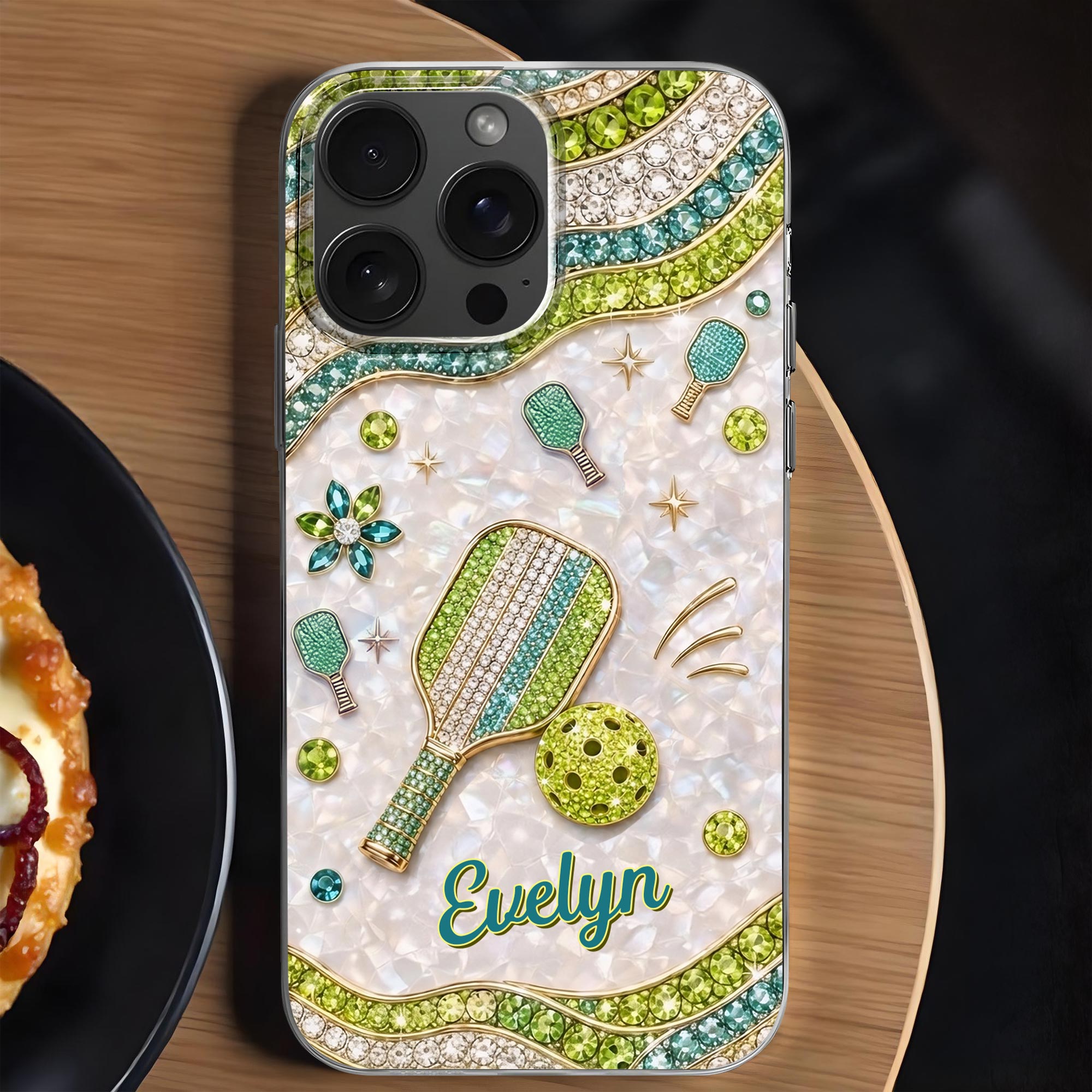 Personalized Clear Phone Case for Pickleball Lovers - Custom Name Gift