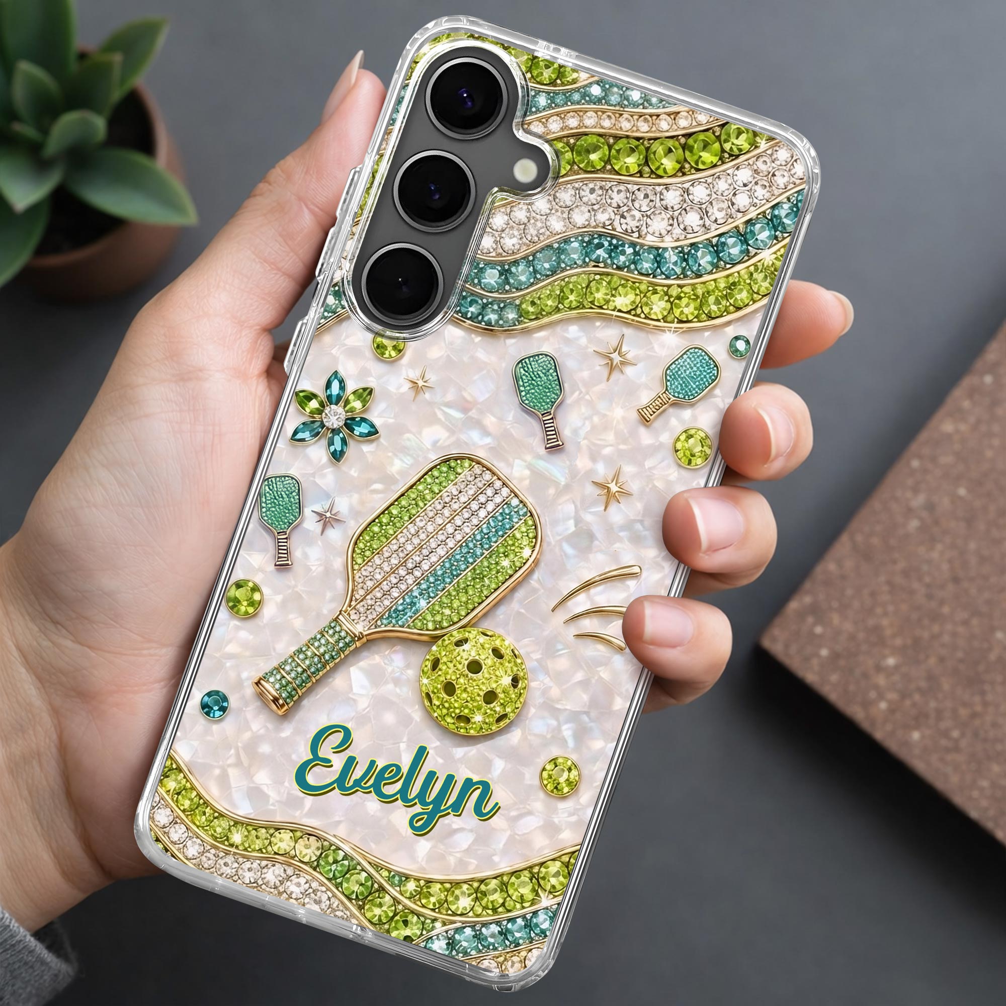 Personalized Clear Phone Case for Pickleball Lovers - Custom Name Gift