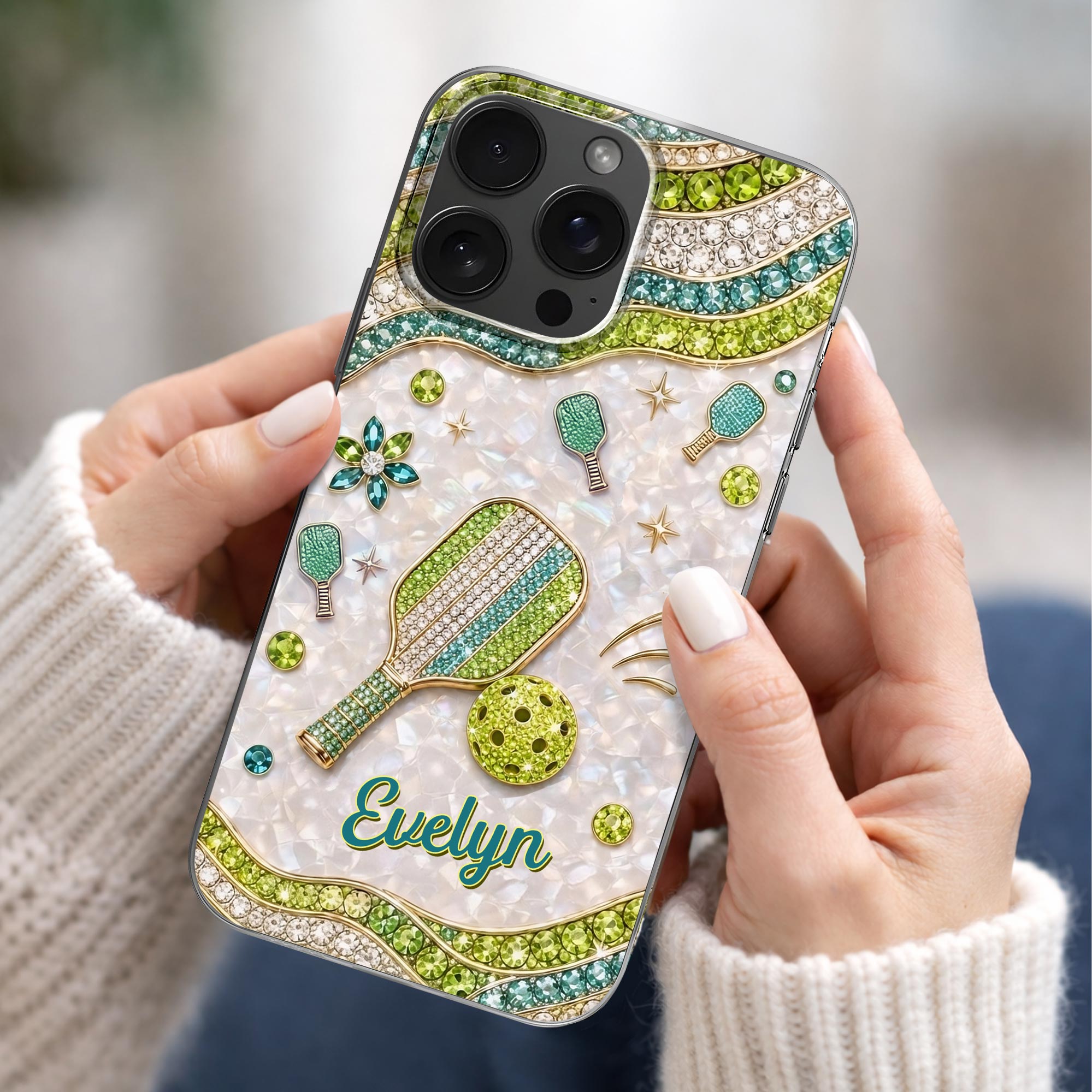 Personalized Clear Phone Case for Pickleball Lovers - Custom Name Gift