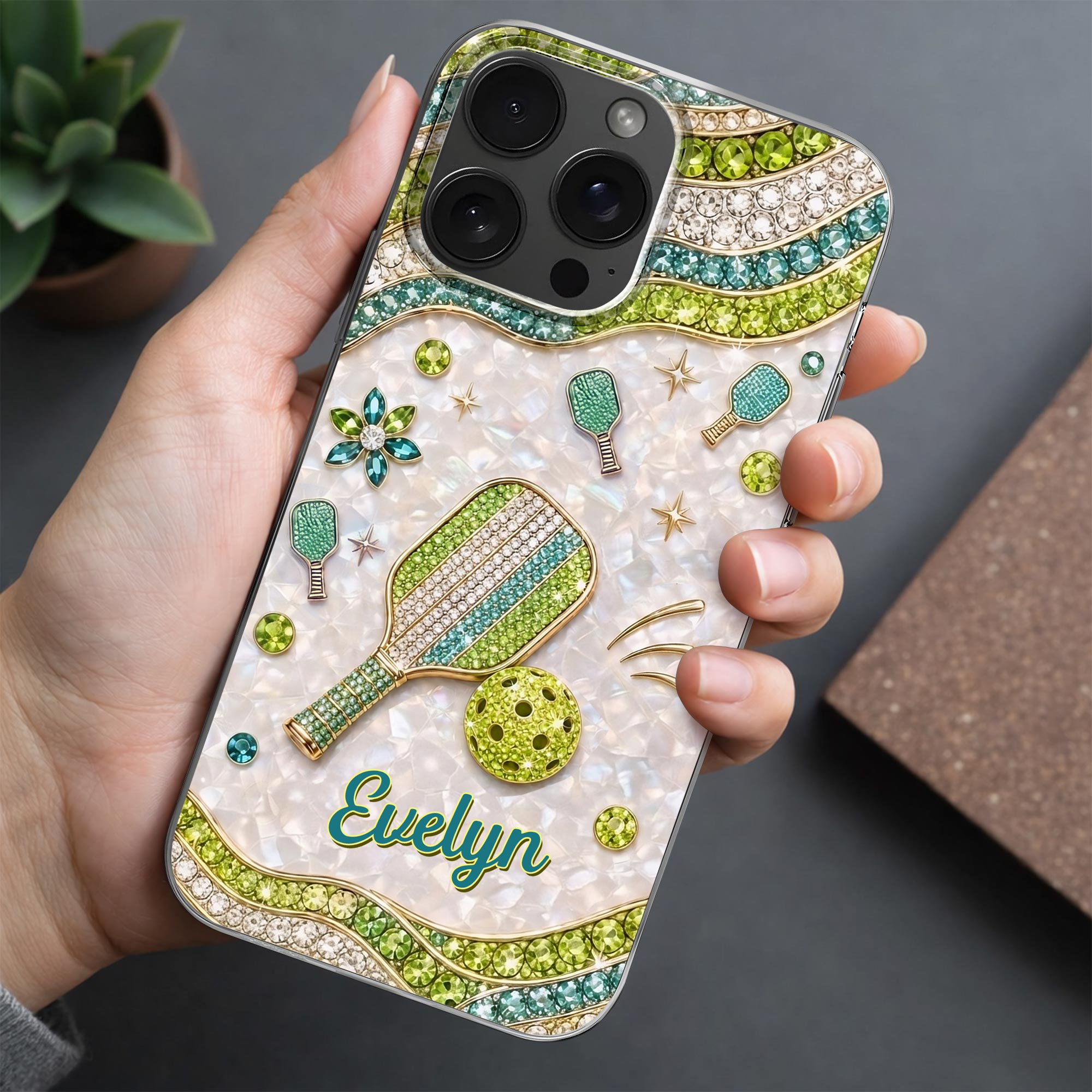 Personalized Clear Phone Case for Pickleball Lovers - Custom Name Gift