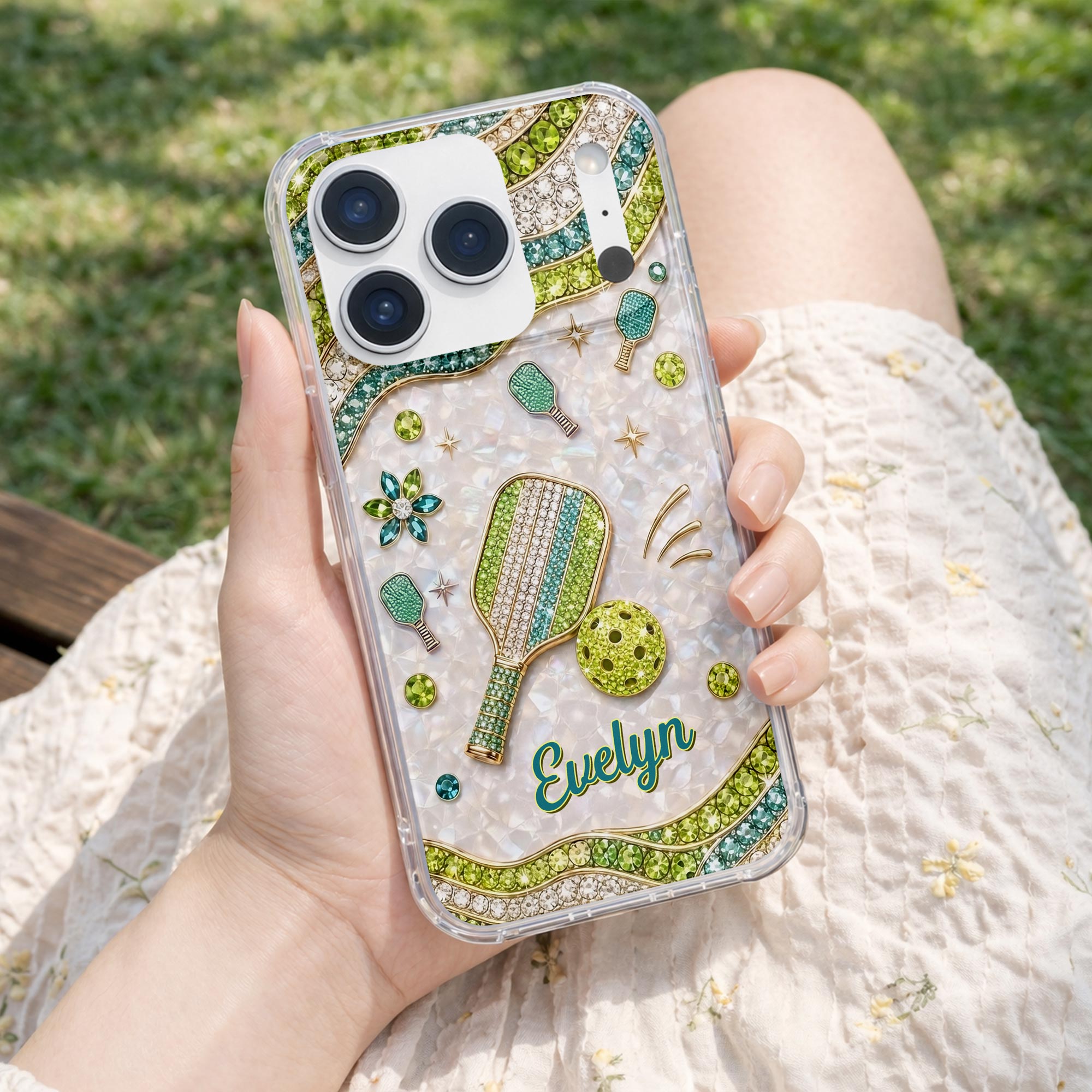 Personalized Clear Phone Case for Pickleball Lovers - Custom Name Gift