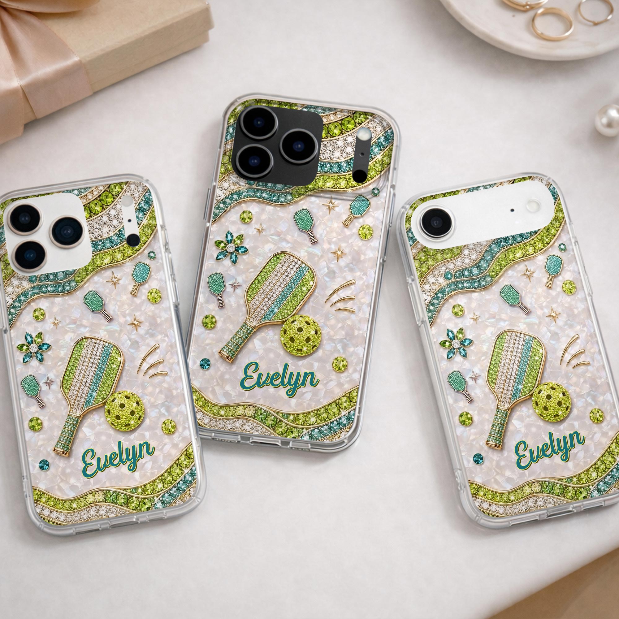 Personalized Clear Phone Case for Pickleball Lovers - Custom Name Gift