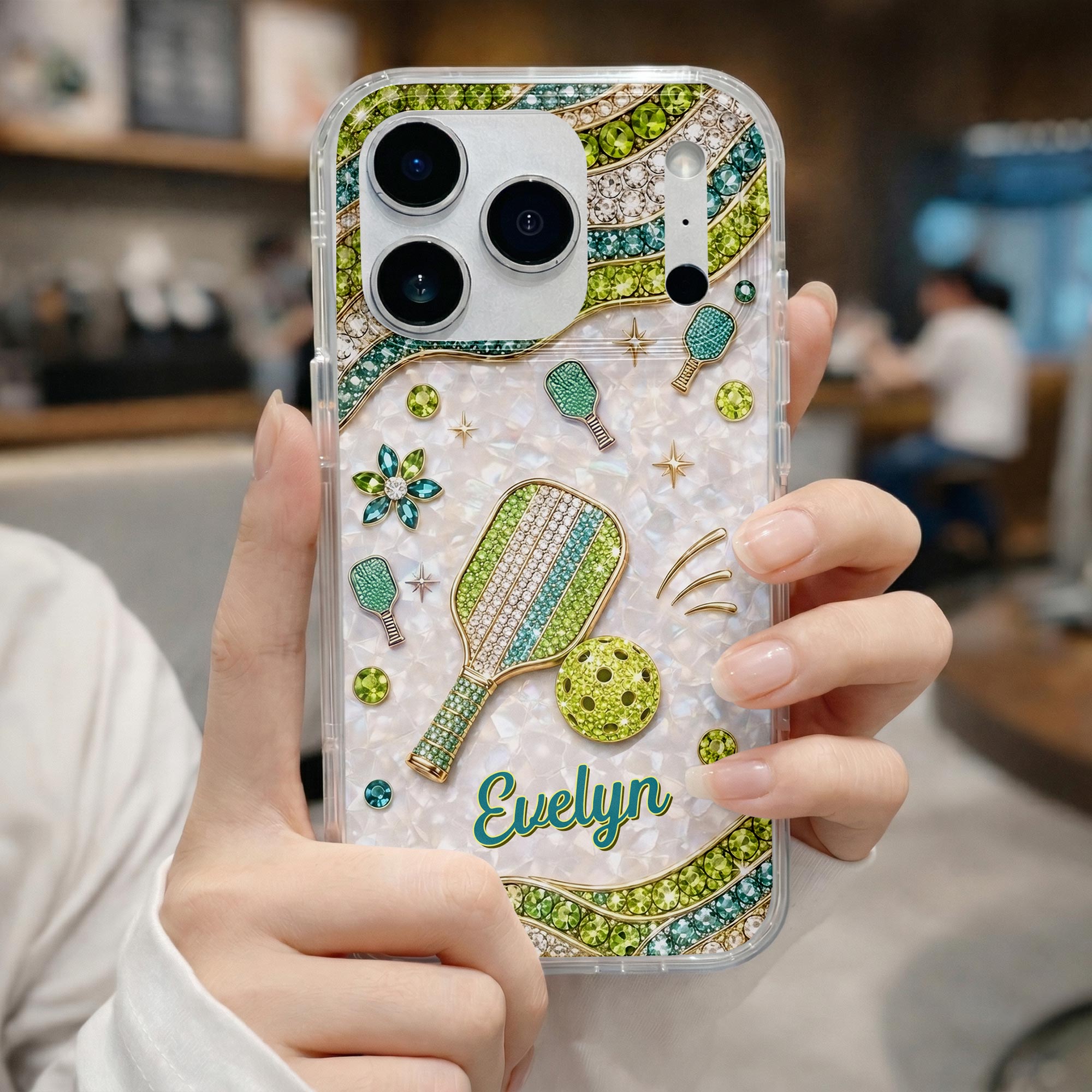 Personalized Clear Phone Case for Pickleball Lovers - Custom Name Gift