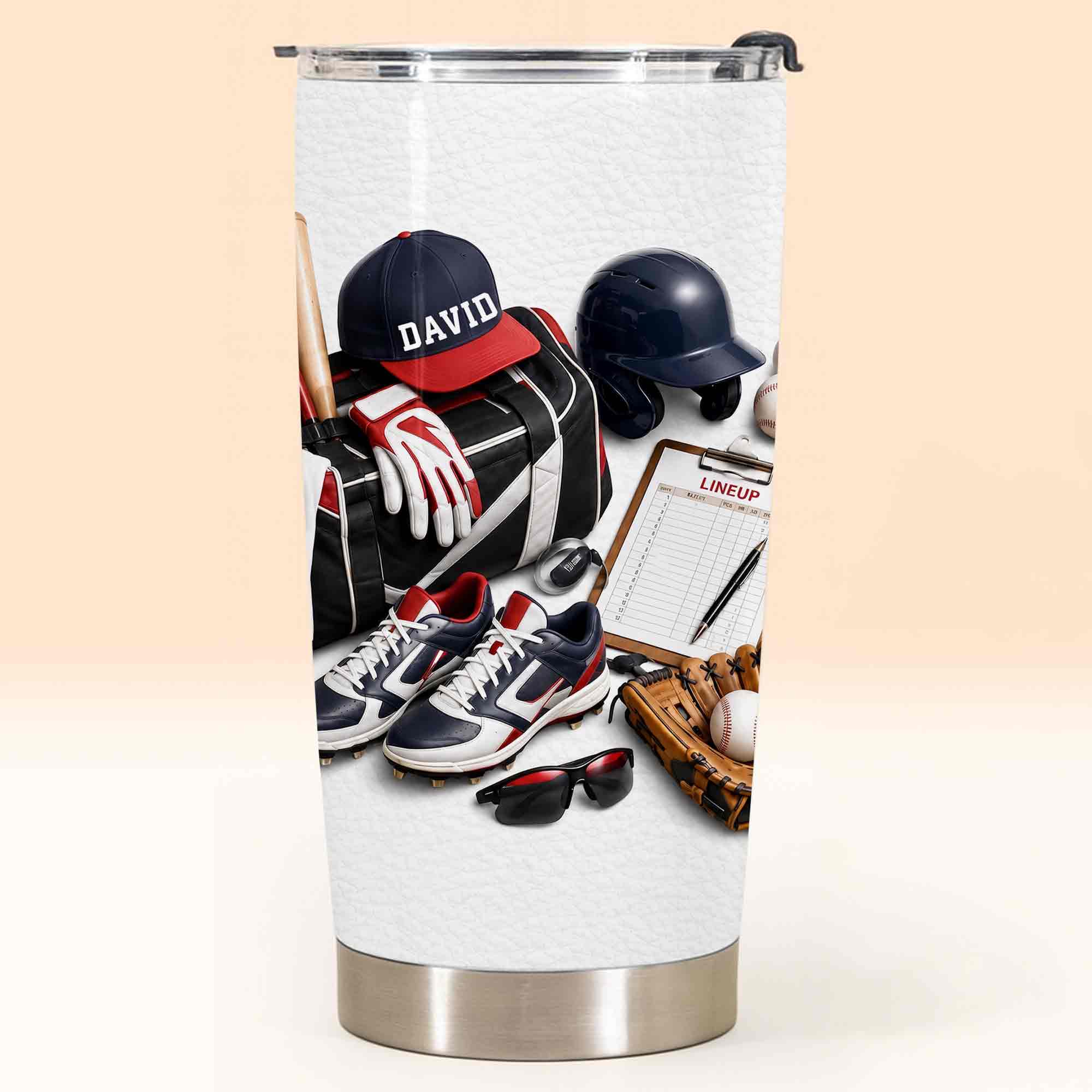 Personalized Stainless Steel Tumbler Custom Name Gift for Baseball Lovers