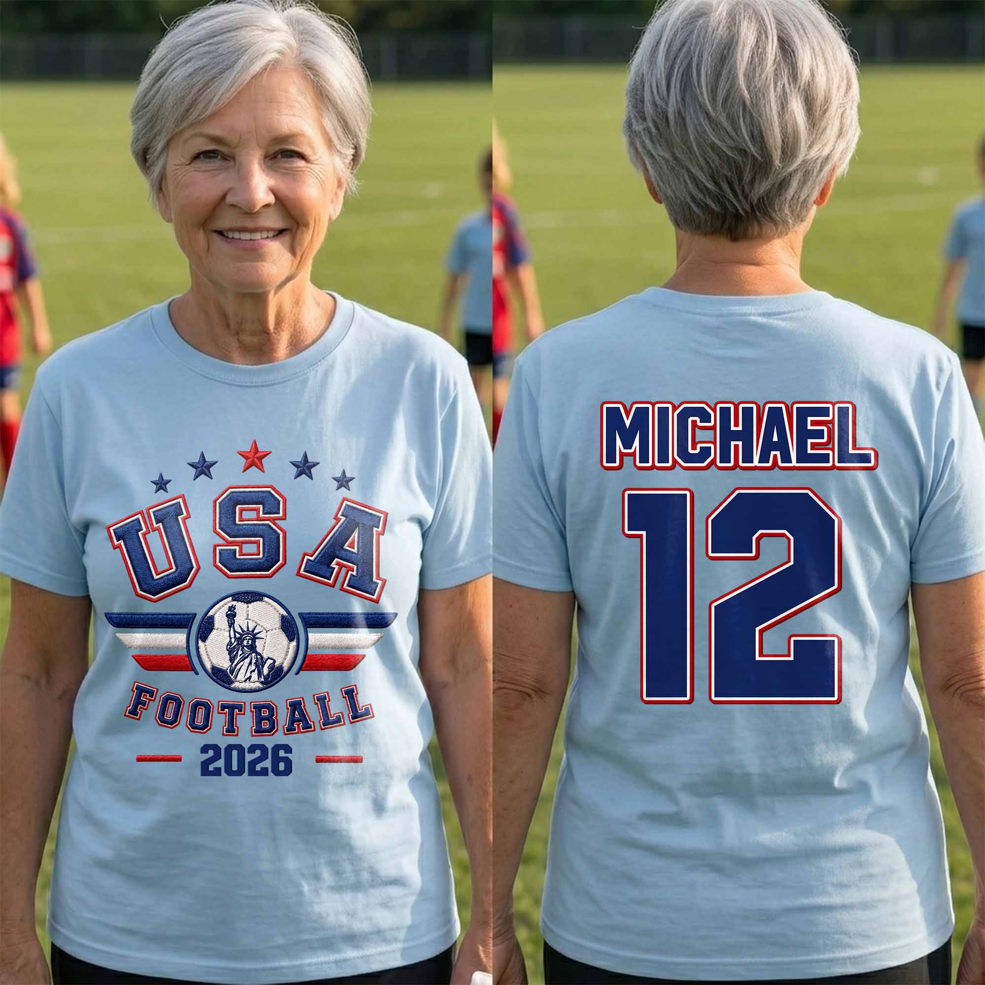 Personalized Soccer Ball Custom Jersey T-Shirt Gift for Him