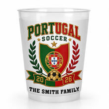 Load image into Gallery viewer, Personalized Frosted Cups with Soccer Crest for Family Events
