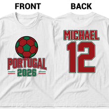 Load image into Gallery viewer, Personalized Portugal Football T-Shirt Custom Name &amp; Number Gift
