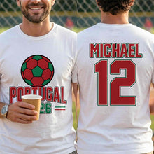 Load image into Gallery viewer, Personalized Portugal Football T-Shirt Custom Name &amp; Number Gift
