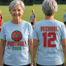 Load image into Gallery viewer, Personalized Portugal Football T-Shirt Custom Name &amp; Number Gift
