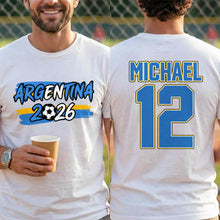 Load image into Gallery viewer, Personalized Argentina Soccer T-Shirt Custom Name Gift for Fans
