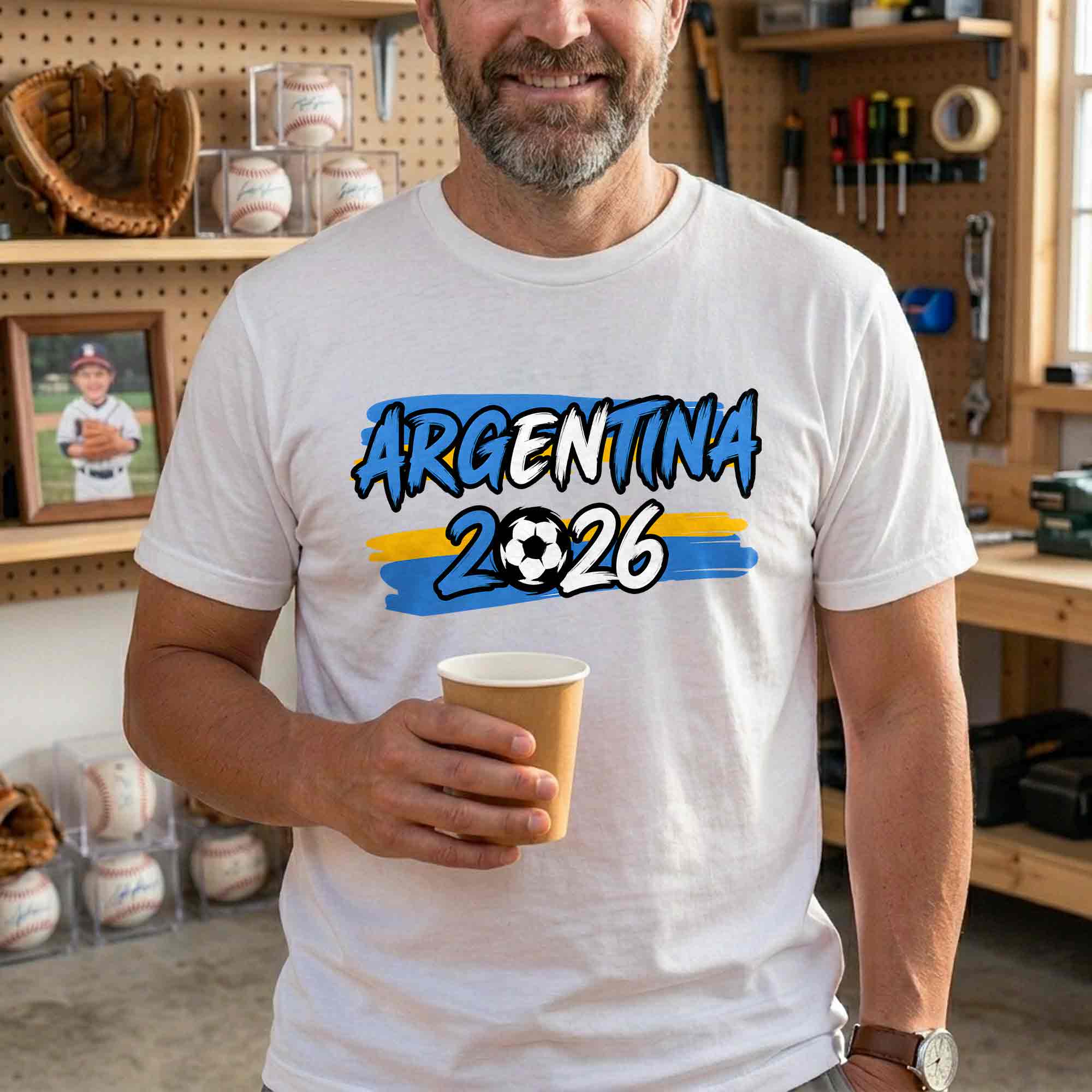 Personalized Argentina Soccer T-Shirt Custom Name Gift for Fans