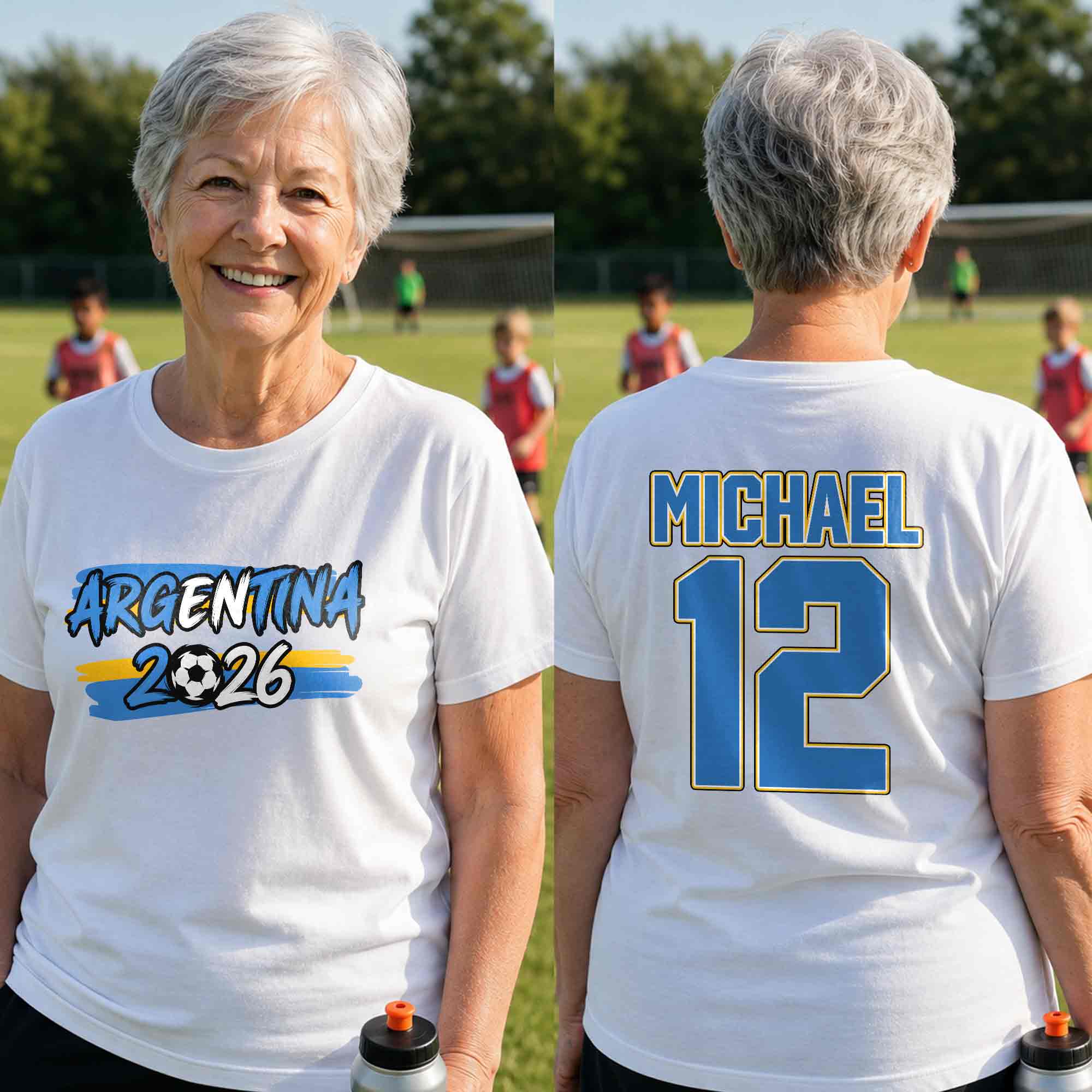 Personalized Argentina Soccer T-Shirt Custom Name Gift for Fans