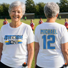 Load image into Gallery viewer, Personalized Argentina Soccer T-Shirt Custom Name Gift for Fans
