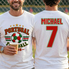 Load image into Gallery viewer, Personalized Soccer T-Shirt Custom Name &amp; Number Gift for Dad
