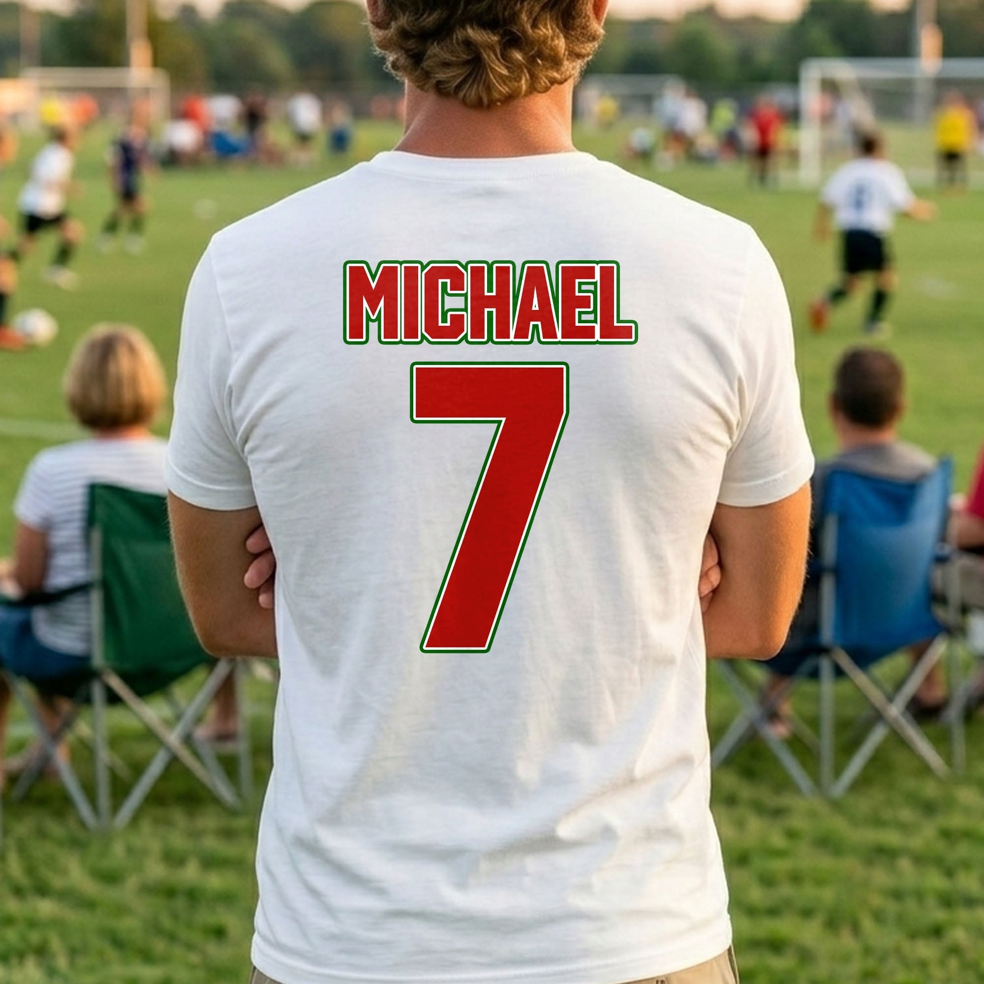 Personalized Soccer T-Shirt Custom Name & Number Gift for Dad