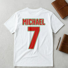 Load image into Gallery viewer, Personalized Soccer T-Shirt Custom Name &amp; Number Gift for Dad
