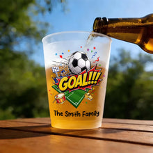 Load image into Gallery viewer, Personalized Frosted Cups Custom Family Name Soccer Gift
