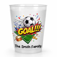 Load image into Gallery viewer, Personalized Frosted Cups Custom Family Name Soccer Gift
