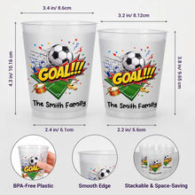 Load image into Gallery viewer, Personalized Frosted Cups Custom Family Name Soccer Gift
