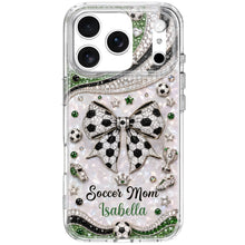Load image into Gallery viewer, Personalized Clear Phone Case with Soccer Mom Design Gift for Her
