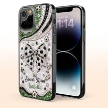 Load image into Gallery viewer, Personalized Clear Phone Case with Soccer Mom Design Gift for Her
