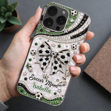 Load image into Gallery viewer, Personalized Clear Phone Case with Soccer Mom Design Gift for Her

