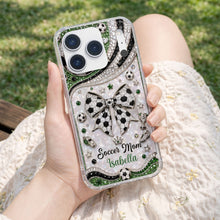 Load image into Gallery viewer, Personalized Clear Phone Case with Soccer Mom Design Gift for Her

