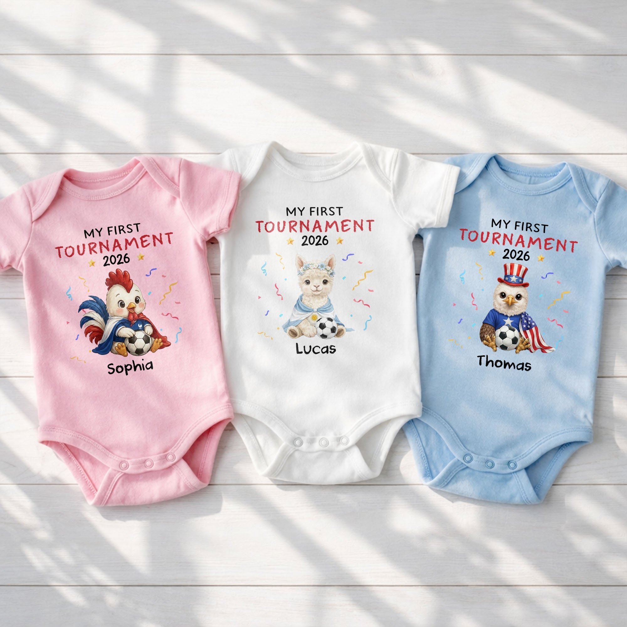 Personalized Soccer Baby Onesie Custom Name Eagle 4th of July Gift