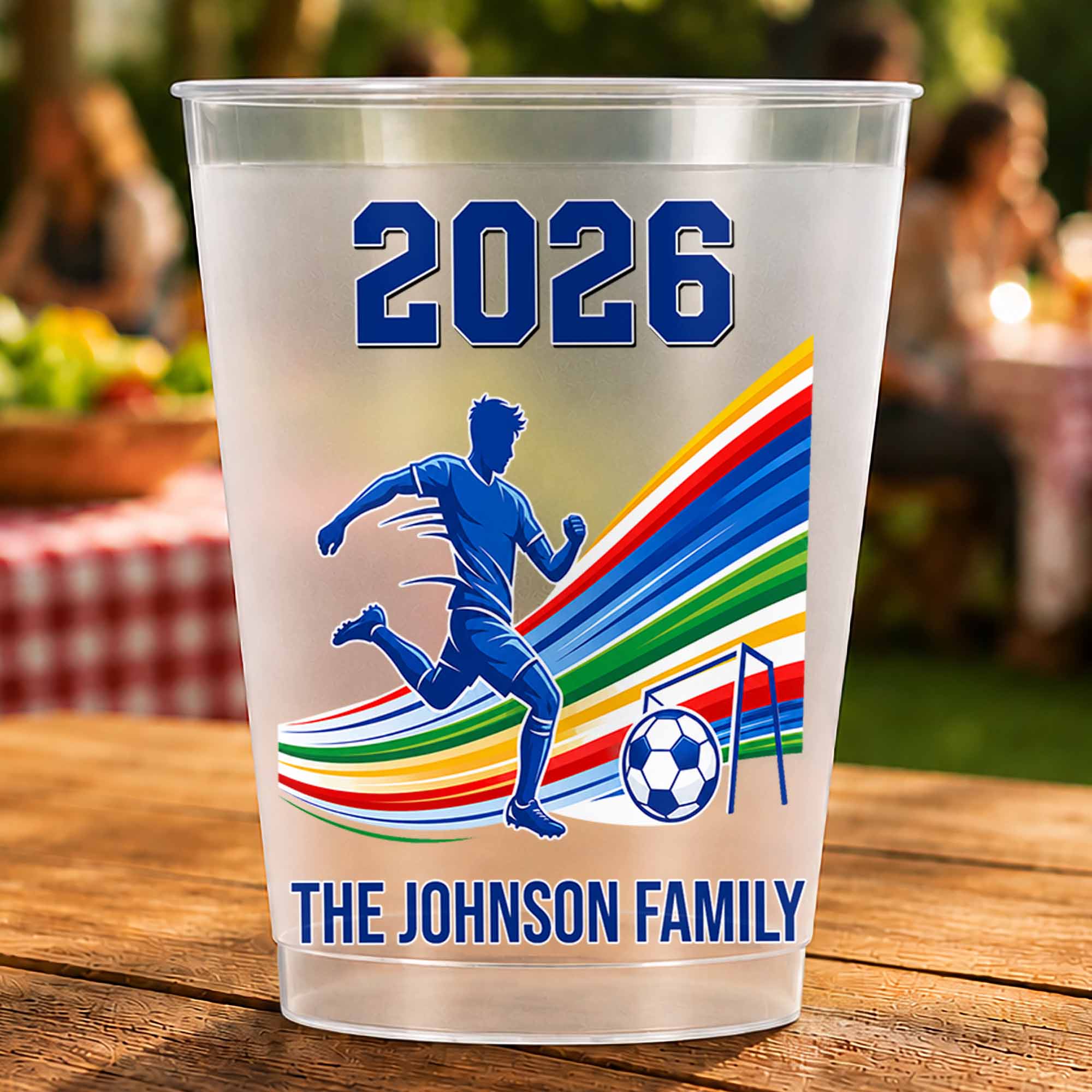 Personalized Frosted Cups Custom Family Soccer Season Gift