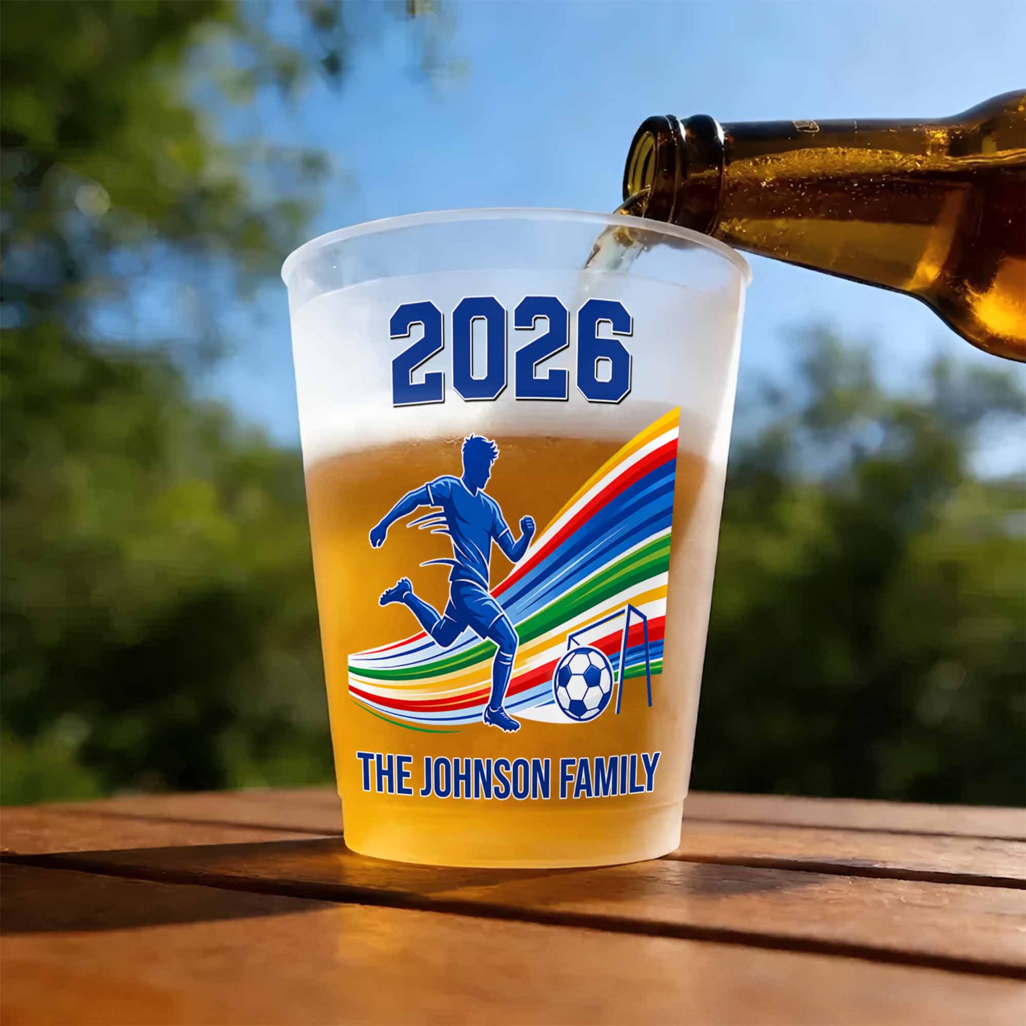 Personalized Frosted Cups Custom Family Soccer Season Gift