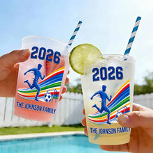 Load image into Gallery viewer, Personalized Frosted Cups Custom Family Soccer Season Gift

