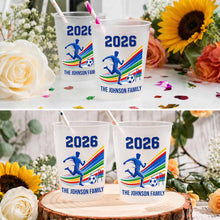 Load image into Gallery viewer, Personalized Frosted Cups Custom Family Soccer Season Gift
