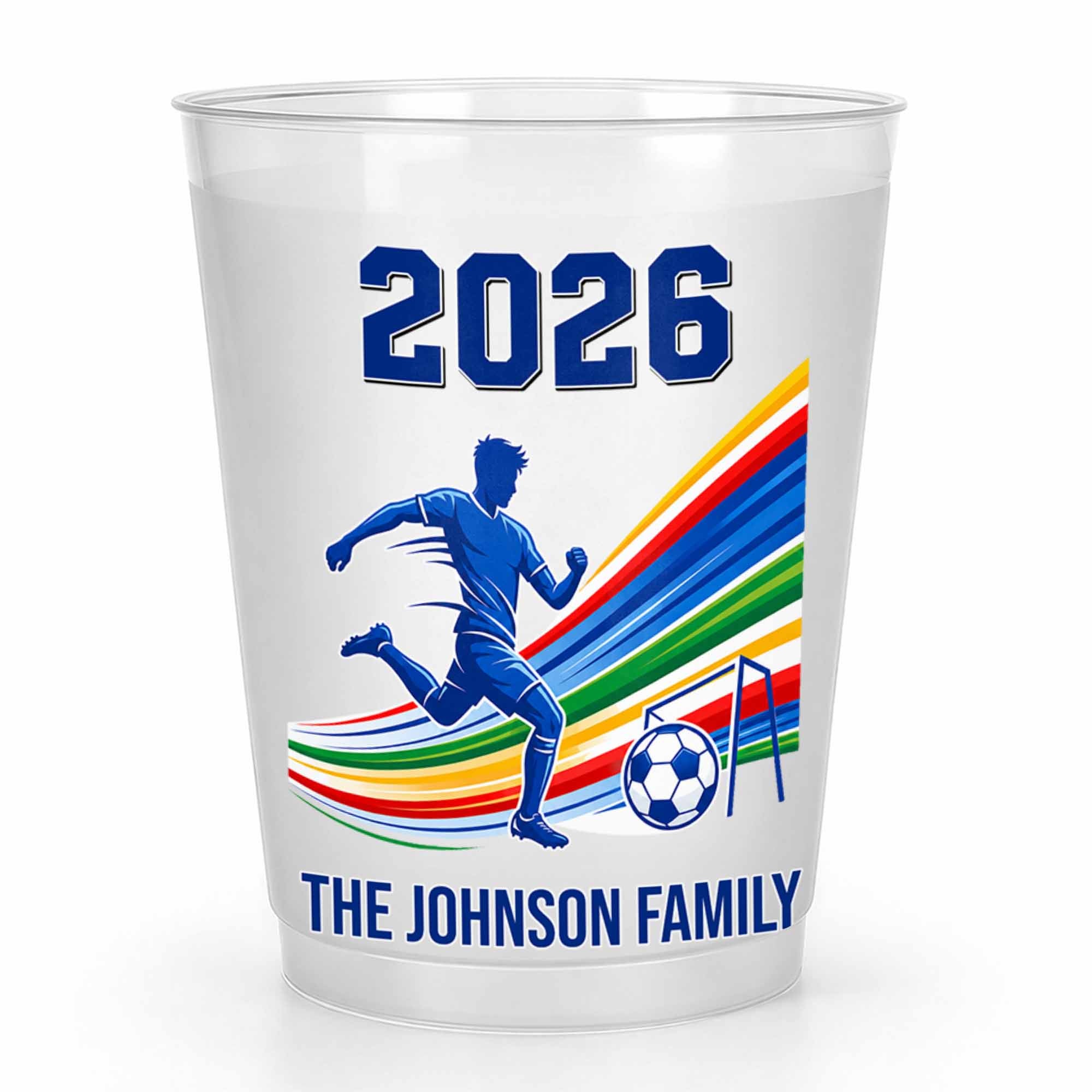 Personalized Frosted Cups Custom Family Soccer Season Gift