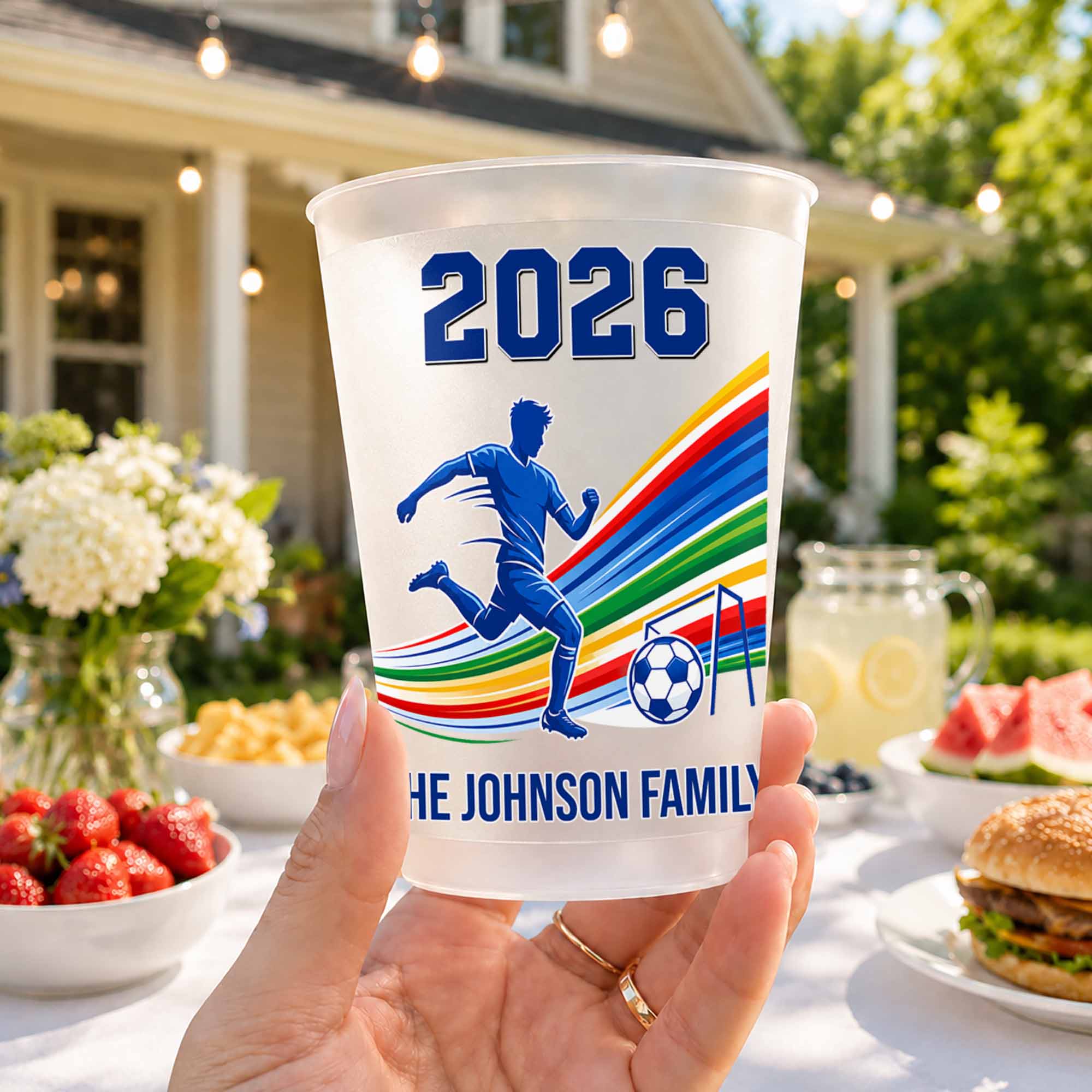 Personalized Frosted Cups Custom Family Soccer Season Gift