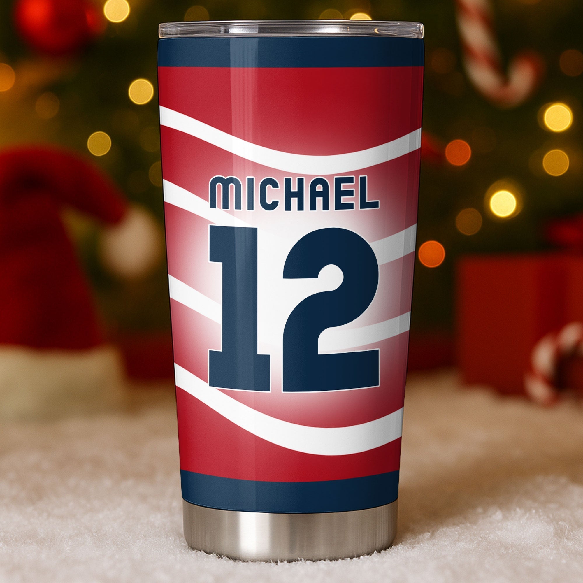 Personalized 20oz Stainless Steel Tumbler Custom Jersey Design Gift for Sports Lovers