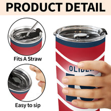 Load image into Gallery viewer, Personalized 20oz Stainless Steel Tumbler Custom Jersey Design Gift for Sports Lovers
