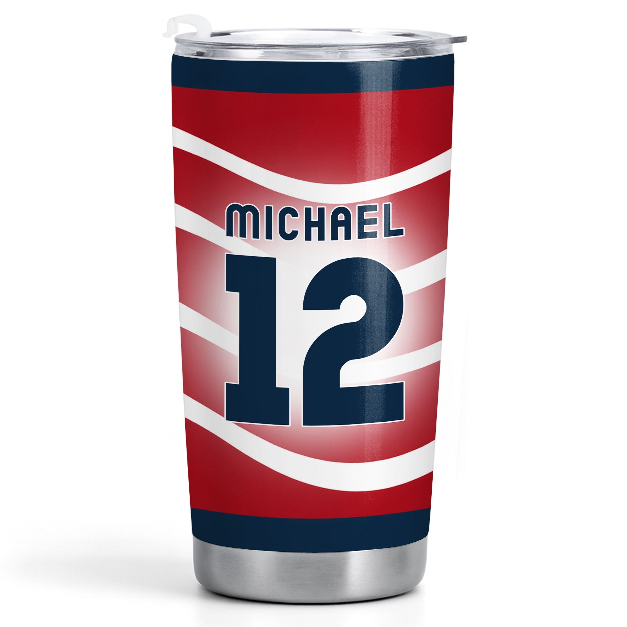 Personalized 20oz Stainless Steel Tumbler Custom Jersey Design Gift for Sports Lovers