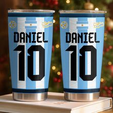 Load image into Gallery viewer, Personalized Soccer Fan Tumbler 20oz Custom Name Gift
