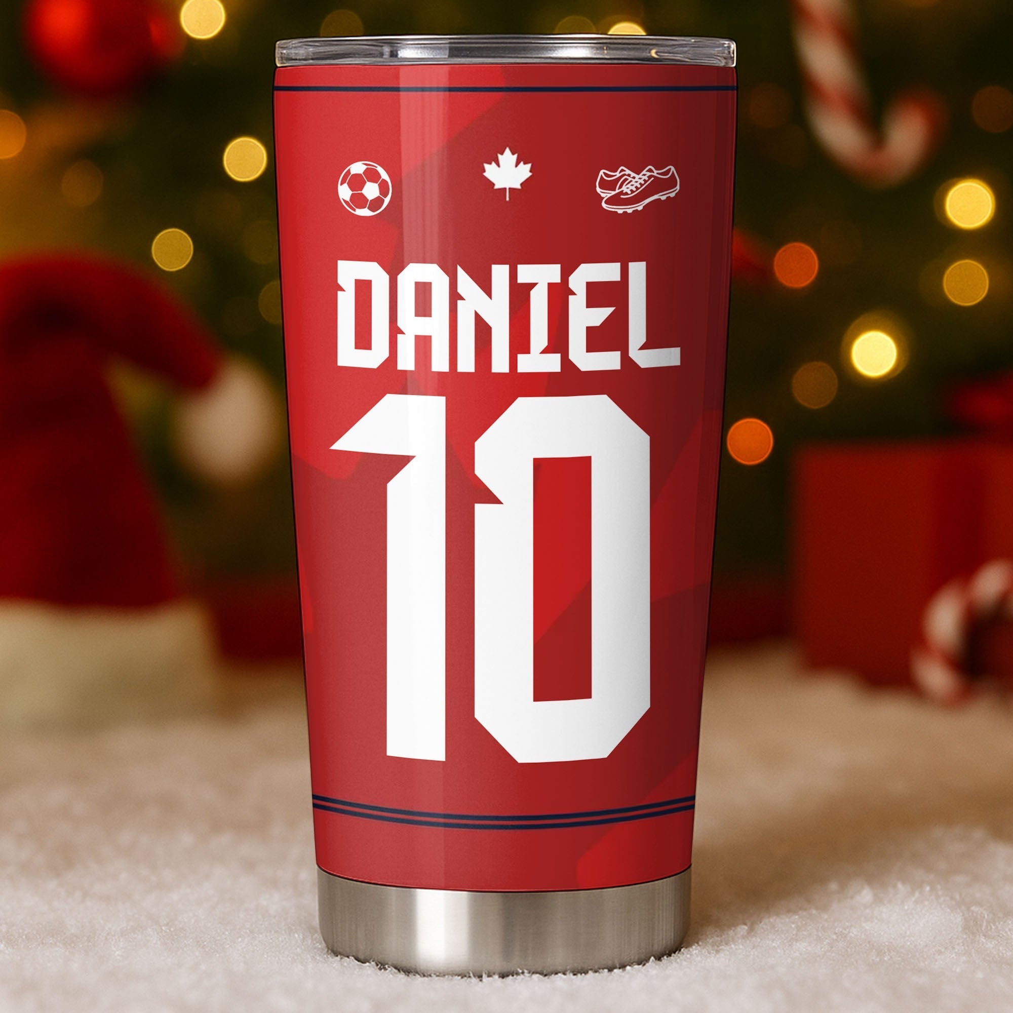 Personalized Soccer Fan Tumbler 20oz Custom Name Gift
